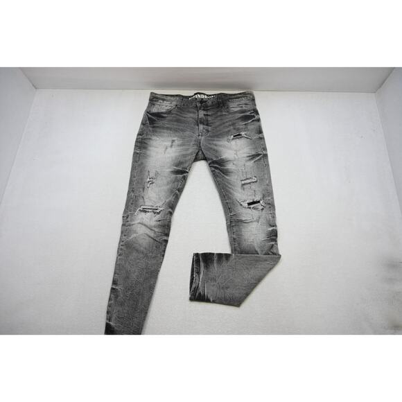 Grindhouse Y2K Stretch Slim Distressed Denim Jeans Skateboard Mens 38 x 35 - Picture 1 of 10